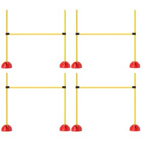 4 Piece Dog Agility Course Set With 4 Height Adjustable Dog Agility Jumps, Carry Bag, Yellow