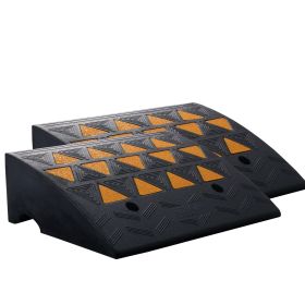 VEVOR Rubber Curb Ramp 2 Pack, 6" Rise Height Heavy-Duty 33069 lbs/15 T Capacity Threshold Ramps, Driveway Ramps with Stable Grid Structure for C