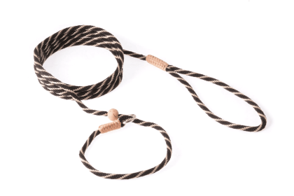 Nylon Slip Lead With Stopper (6 ft  x 1/8in or 4mm) (Color: Black Gold, size: 6 Ft  X 1/8In Or 4Mm)