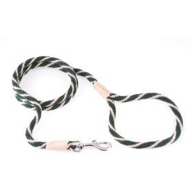 Nylon Snap Leads (4 ft  x 1/8in or 4mm) (Color: Hunter Green / Gold, size: 4 Ft  X 1/8In Or 4Mm)