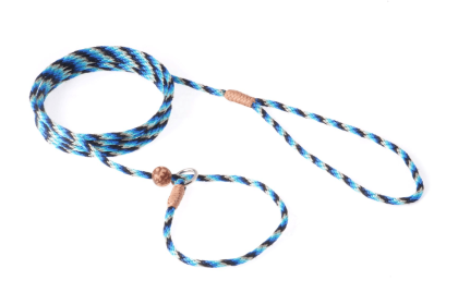 Nylon Slip Lead With Stopper (6 ft  x 1/8in or 4mm) (Color: Blue Combination, size: 6 Ft  X 1/8In Or 4Mm)