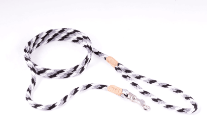 Nylon Snap Leads (4 ft  x 1/4in or 6mm) (Color: Black - White - Gray, size: 4 Ft  X 1/4In Or 6Mm)