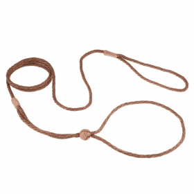 Nylon Adjustable Loop Lead (52in x 1/8in or 4mm) (Color: Light Brown, size: 52In X 1/8In Or 4Mm)