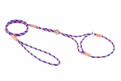 Nylon Martingale Leads (8in x 1/8in or 4mm) (Color: Black - Pink - Blue, size: 8In X 1/8In Or 4Mm)