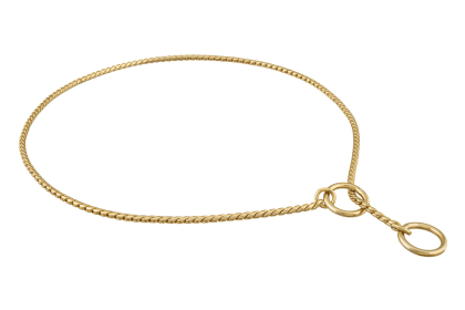Slip Snake Show Chain Collar (24 in x 2.4mm) (Color: Gold Plated Metal Chain, size: 24 In X 2.4Mm)
