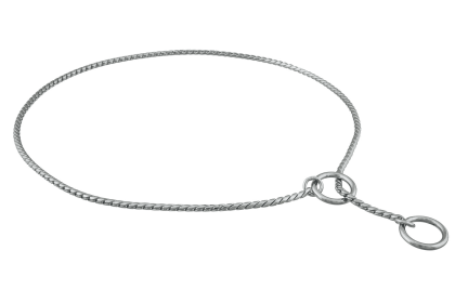 Slip Snake Show Chain Collar (22 in x 2.4mm) (Color: Chrome Plated Metal Chain, size: 22 In X 2.4Mm)