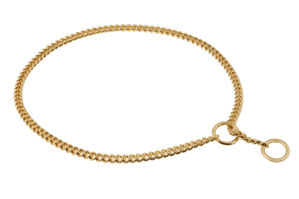 Slip Curve Show Chain Collar (10 in x 1.4 mm) (Color: Gold Plated Metal Chain, size: 10 In X 1.4 Mm)