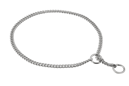 Slip Curve Show Chain Collar (16 in x 1.4 mm) (Color: Chrome Plated Metal Chain, size: 16 In X 1.4 Mm)