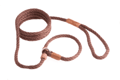Nylon Slip Leash With 2 Stoppers (6ft  x 5/16in or 8mm) (Color: Brown, size: 6Ft  X 5/16In Or 8Mm)