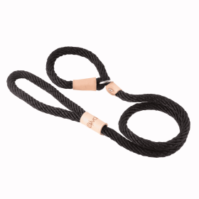 Sport Slip Lead With Stopper (4 ft  x 5/16in or 8mm) (Color: Black, size: 4 Ft  X 5/16In Or 8Mm)