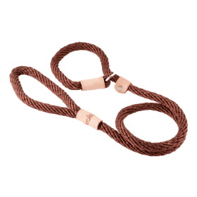 Sport Slip Lead With Stopper (6 ft  x 5/16in or 8mm) (Color: Brown, size: 6 Ft  X 5/16In Or 8Mm)