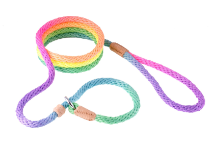 Nylon Slip Leash With 2 Stoppers (6ft  x 5/16in or 8mm) (Color: Multicolor, size: 6Ft  X 5/16In Or 8Mm)
