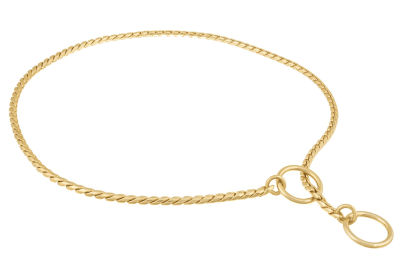 Slip Snake Show Chain Collar (22 in x 3.8mm) (Color: Gold Plated Metal Chain, size: 22 In X 3.8Mm)