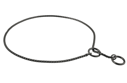 Slip Snake Show Chain Collar (26 in x 2.4mm) (Color: Black Metal Chain, size: 26 In X 2.4Mm)