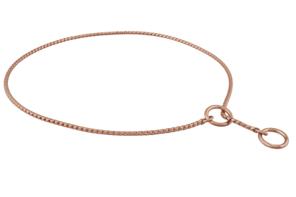 Slip Snake Show Chain Collar (16 in x 2.4mm) (Color: Rose Gold Plated Metal Chain, size: 16 In X 2.4Mm)
