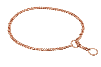 Slip Curve Show Chain Collar (14 in x 1.4 mm) (Color: Rose Gold Plated Metal Chain, size: 14 In X 1.4 Mm)