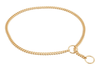 Slip Curve Show Chain Collar (14 in x 1.6 mm) (Color: Gold Plated Metal Chain, size: 14 In X 1.6 Mm)