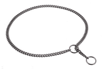 Slip Curve Show Chain Collar (16 in x 1.6 mm) (Color: Black Metal Chain, size: 16 In X 1.6 Mm)