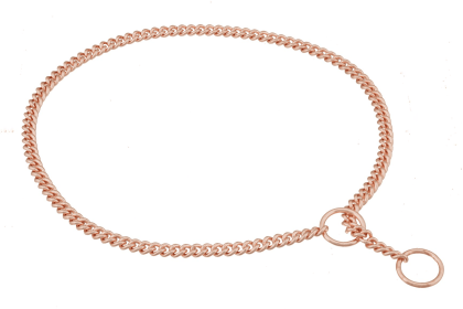 Slip Curve Show Chain Collar (18 in x 1.6 mm) (Color: Rose Gold Plated Metal Chain, size: 18 In X 1.6 Mm)