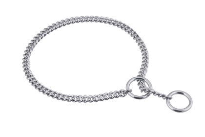 Slip Curve Show Chain Collar (10 in x 1.2 mm) (Color: Chrome Plated Metal Chain, size: 10 In X 1.2 Mm)