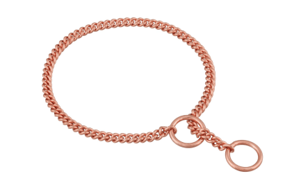 Slip Curve Show Chain Collar (12 in x 1.2 mm) (Color: Rose Gold Plated Metal Chain, size: 12 In X 1.2 Mm)
