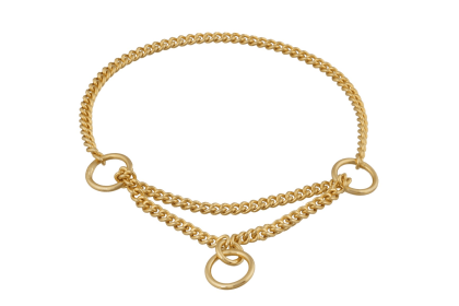 Martingale Show Chain Collar (10in x 1.4 mm) (Color: Gold Plated Metal Chain, size: 10In X 1.4 Mm)