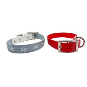 Biothane Buckle Dog Collar (Color: Snowflake, size: Medium 13-15 Inches)