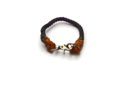 Rope Dog Collar (Color: Black, Orange, And Purple, size: 21 Inches)