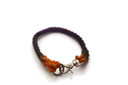 Rope Dog Collar (Color: Black, Orange, And Purple, size: 15 Inches)