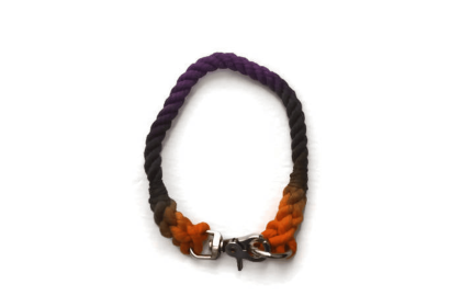 Rope Dog Collar (Color: Black, Orange, And Purple, size: 17 Inches)