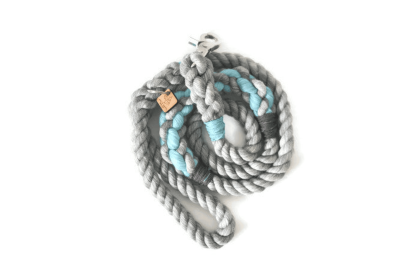 Rope Dog Leash (Color: Grey And Aqua 2, size: Traffic Lead (2 Ft))