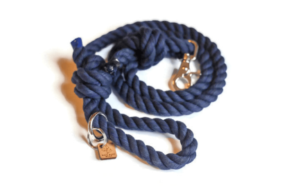 Knotted Rope Dog Leash (Color: Navy, size: 4 Ft)
