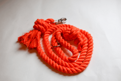 Knotted Rope Dog Leash (Color: Orange, size: 5 Ft)
