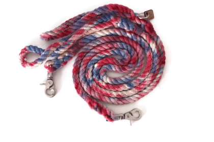 Rope Dog Leash (Color: Red, White And Blue Tie Dye, size: 5 Ft)