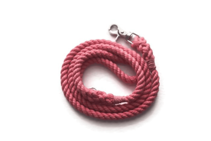 Single Color Rope Dog Leash (Color: Pink, size: 5 Ft)