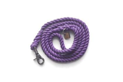 Single Color Rope Dog Leash (Color: Purple, size: 6 Ft)