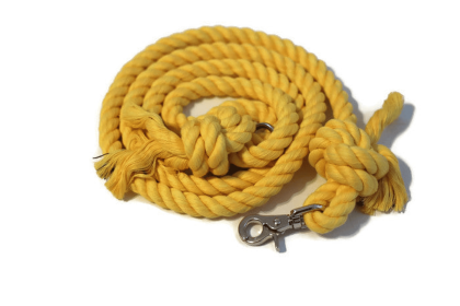 Knotted Rope Dog Leash (Color: Yellow, size: 4 Ft)