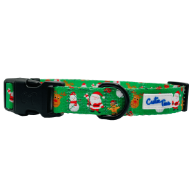 Cutie Ties Fun Design Dog Collar (Color: Christmas Festive Green)