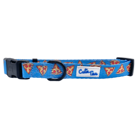 Cutie Ties Fun Design Dog Collar (Color: Pizza Crust)