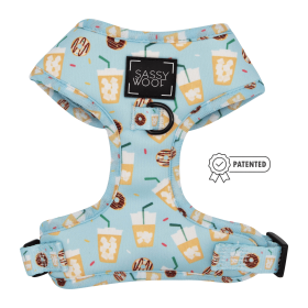Adjustable Harness (Color: Sweets & Pawfee, size: Xxsmall)