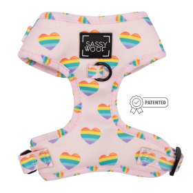 Adjustable Harness (Color: Paws Of Love, size: medium)