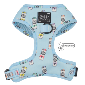 Adjustable Harness (Color: Woof Claw- Sassy Seltzer, size: Xxsmall)