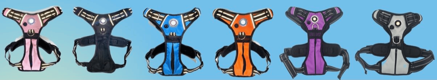 Headlight Harness, Dog Harness with Built In LED Light (Color: Purple, size: Xsmall)