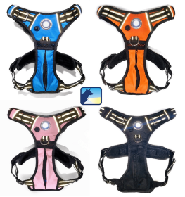 Headlight Harness, Dog Harness with Built In LED Light (Color: Pink, size: medium)