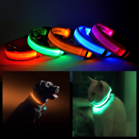 LED PET Safety Halo Style Collar (Color: HOT PINK, size: XL)