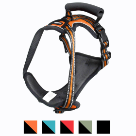 GOOPAWS Padded Reflective Dog Harness (Color: Orange, size: Neck)