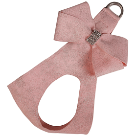 Susan Lanci Designs Puppy Pink Glitzerati Nouveau Bow Step In Harness (Color: Puppy Pink Glitzerati, size: Tc)