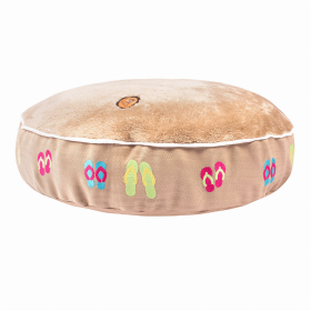 Halo Round Flip Flop Dog Bed (Color: Safari, size: M)