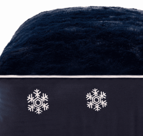 Halo Snowflakes Rectangular Dog Bed (Color: Ec Navy, size: M)