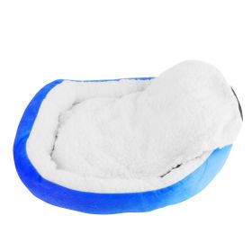 Pet Dog Bed Soft Warm Fleece Puppy Cat Bed Dog Cozy Nest Sofa Bed Cushion For S/M Dog (Option: edBlue)